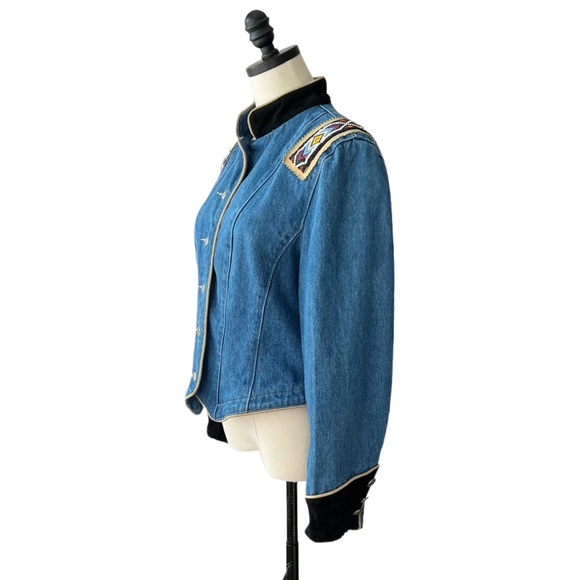 Phoenix USA Frontier Collection Beaded Denim Jacket | L (see measurements) - Picture 3 of 9
